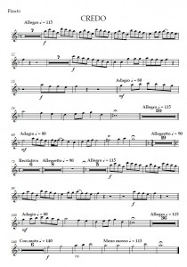 Credo parts – Flauto Credo parts – Flauto