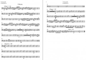 Gloria parts – Violincello Contrabasso